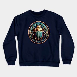 Iridescent Beetle Embroidered Patch Crewneck Sweatshirt